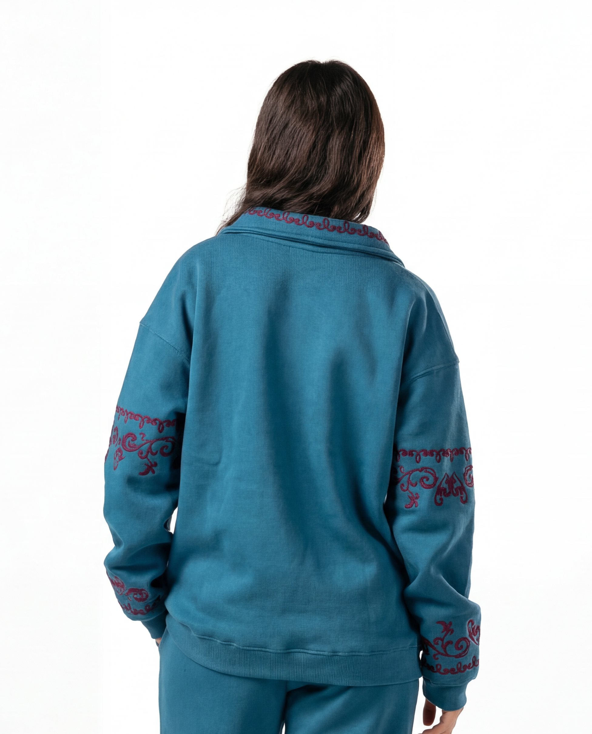 Teal Embroidered Jacket