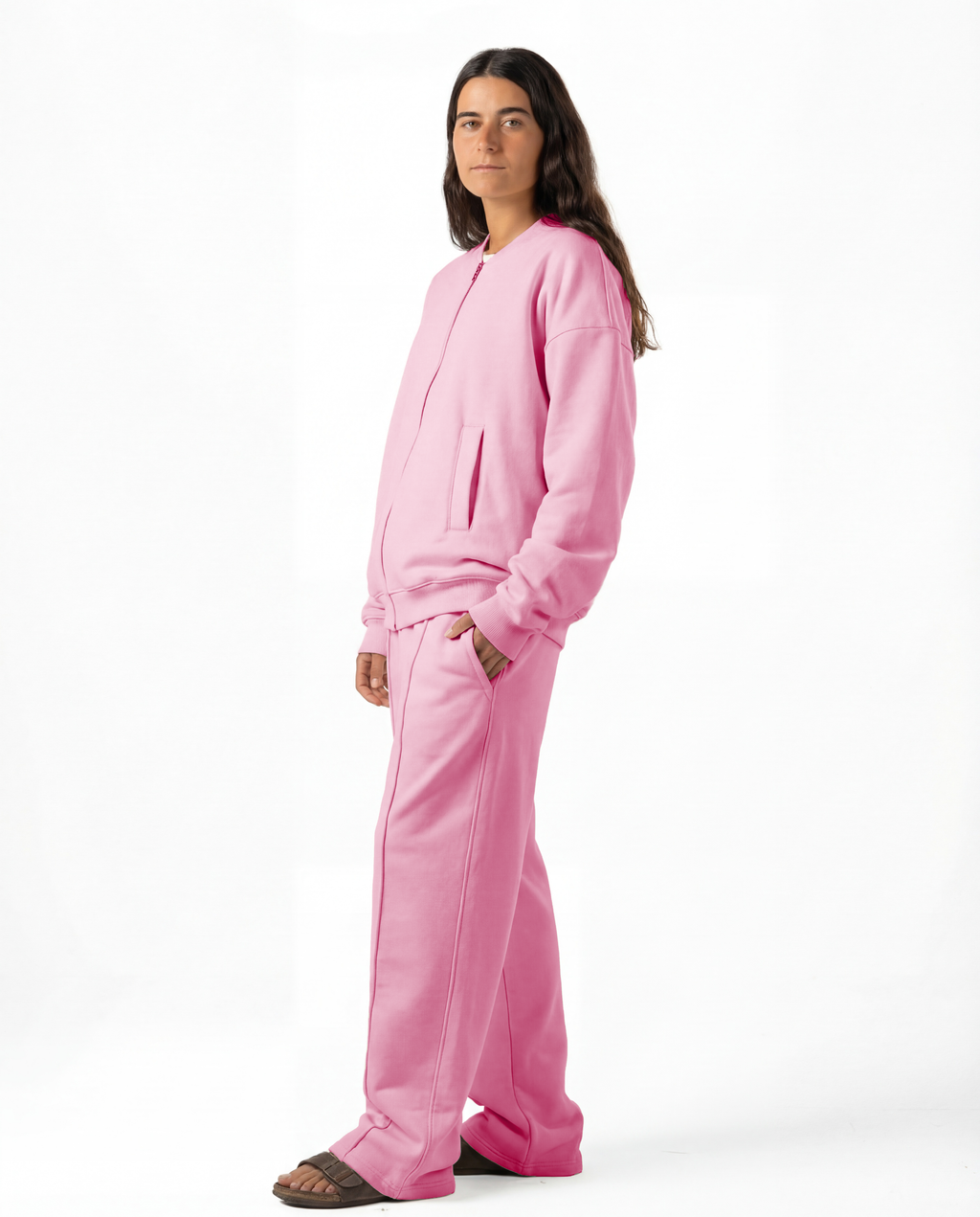 Unisex Rose Zip-Up Sweater Set