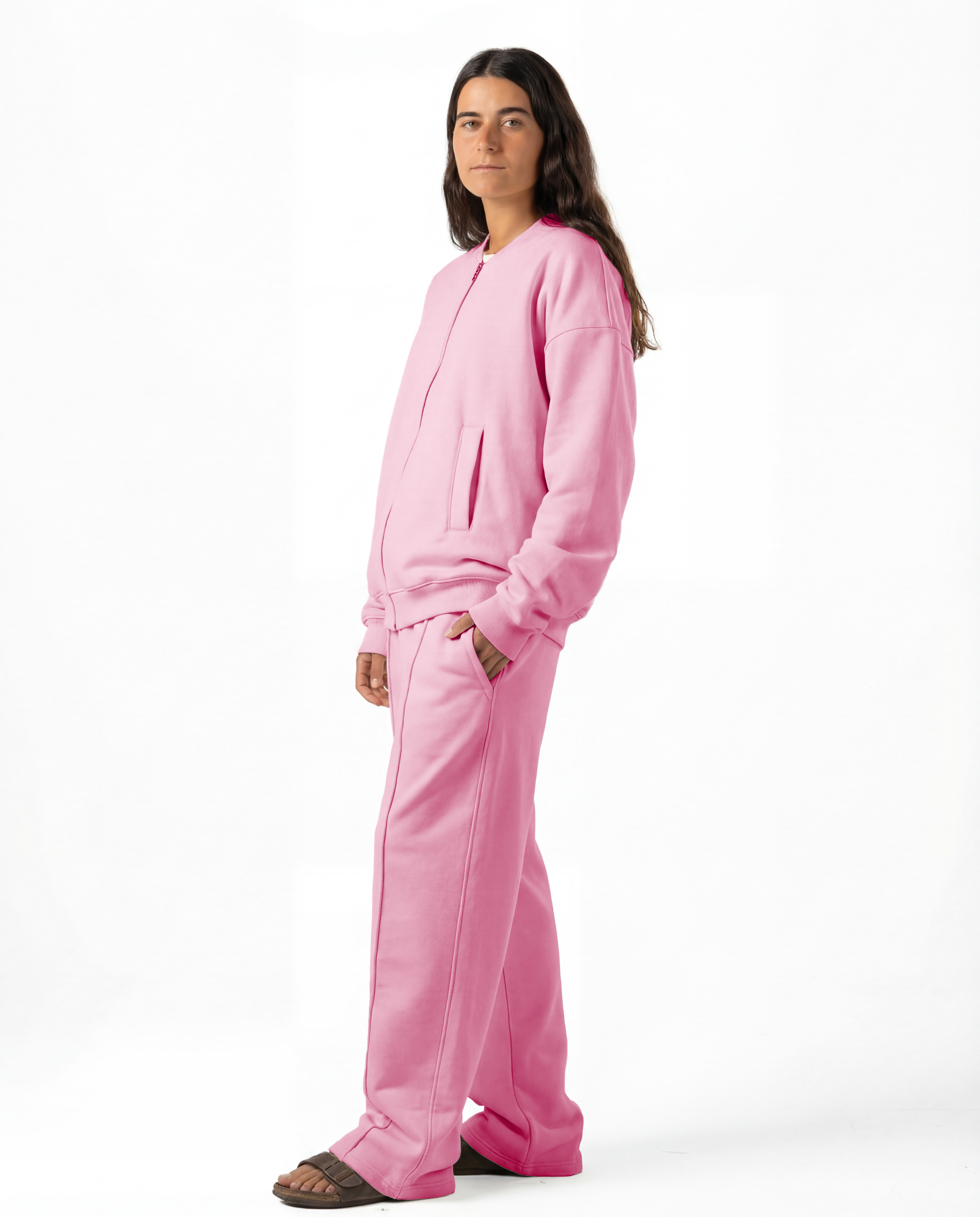 Unisex Rose Zip-Up Sweater Set