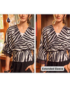 Wild Print Wrap Blouse