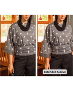 Polka Dot Round Neck Blouse