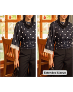 Polka Dot Round Neck Blouse