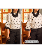 Polka Dot Round Neck Blouse