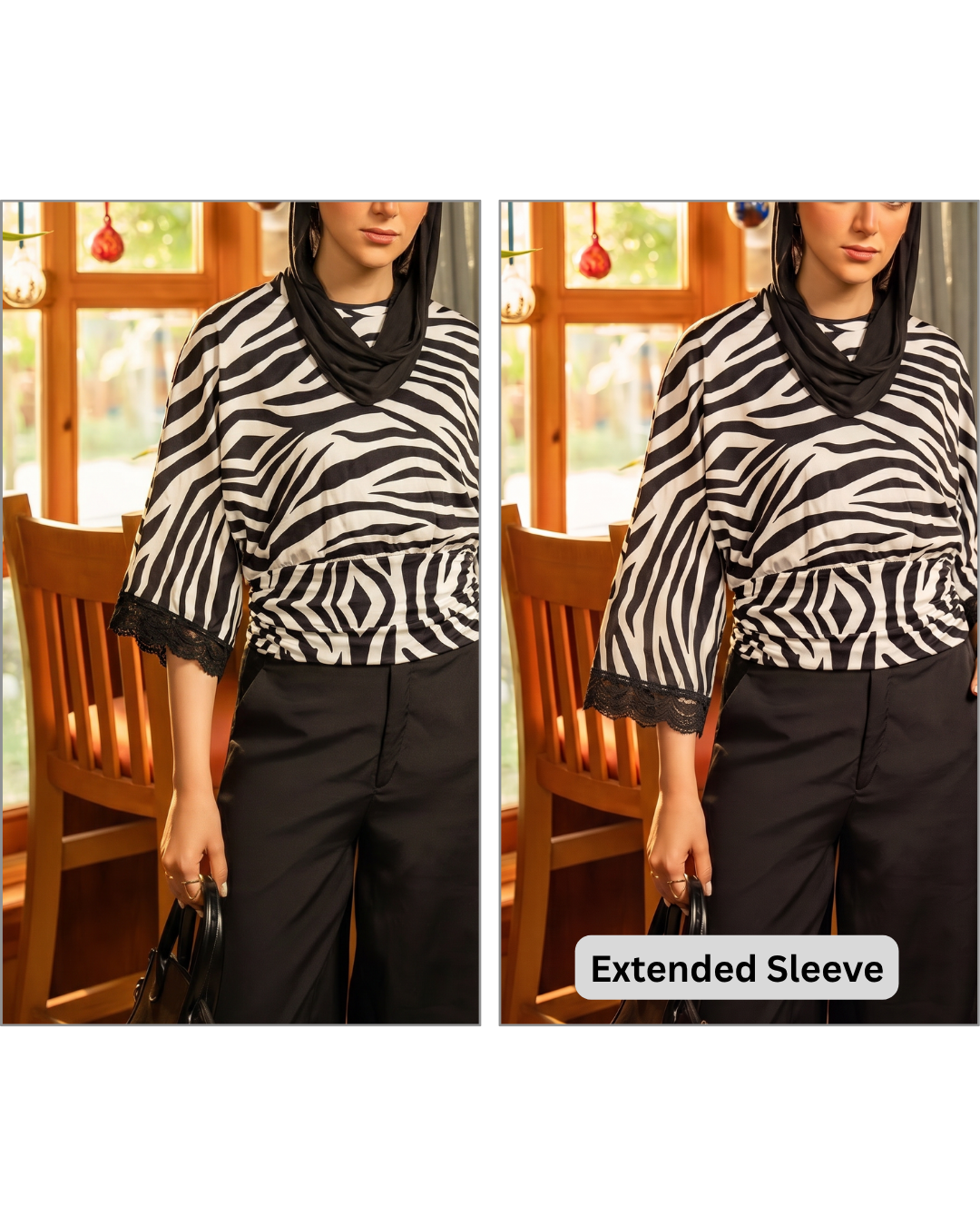 Wild Print Round Neck Blouse