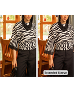 Wild Print Round Neck Blouse