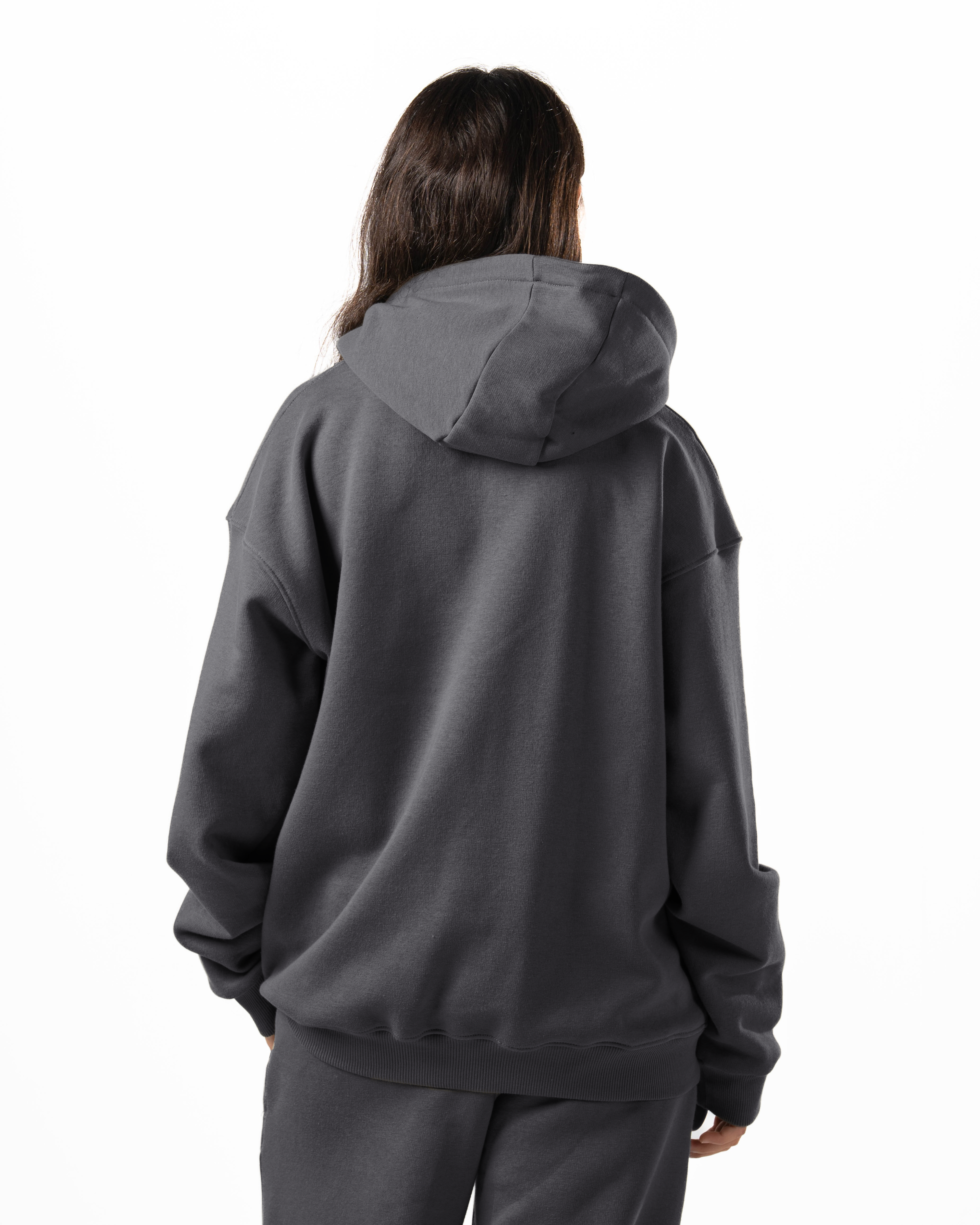 Unisex Dark Grey Zip-Up Hoodie