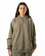 Unisex Olive Quarter-Zip Hoodie