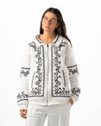 Unisex White Embroidered Jacket