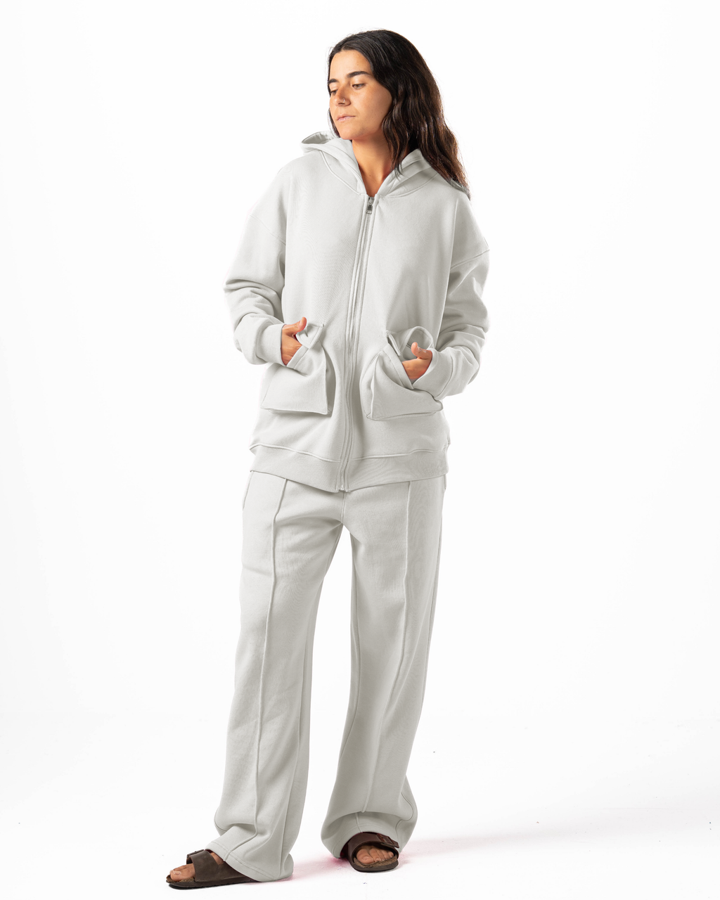 Unisex Silver Quarter-Zip Hoodie Set