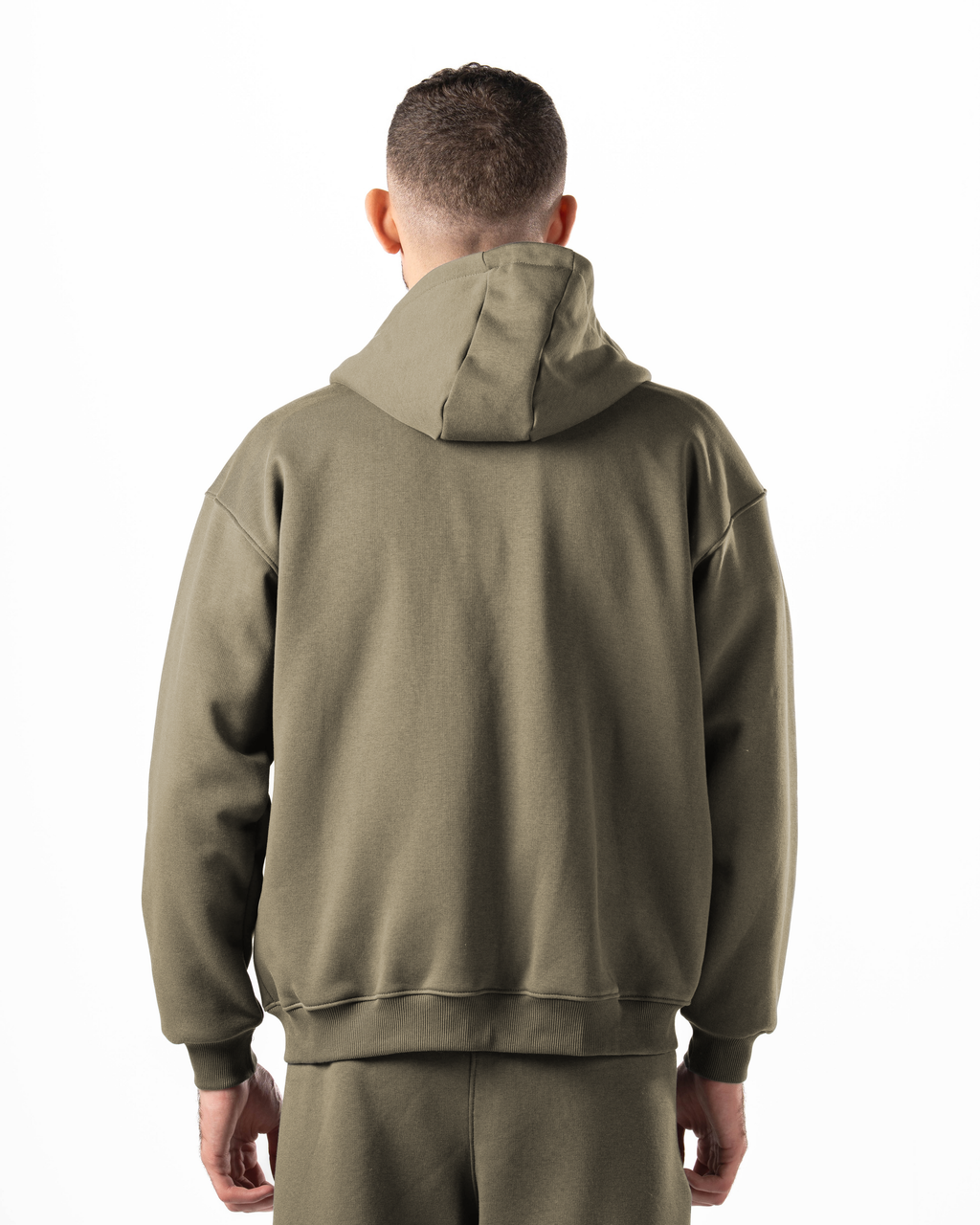 Unisex Olive Zip-Up Hoodie