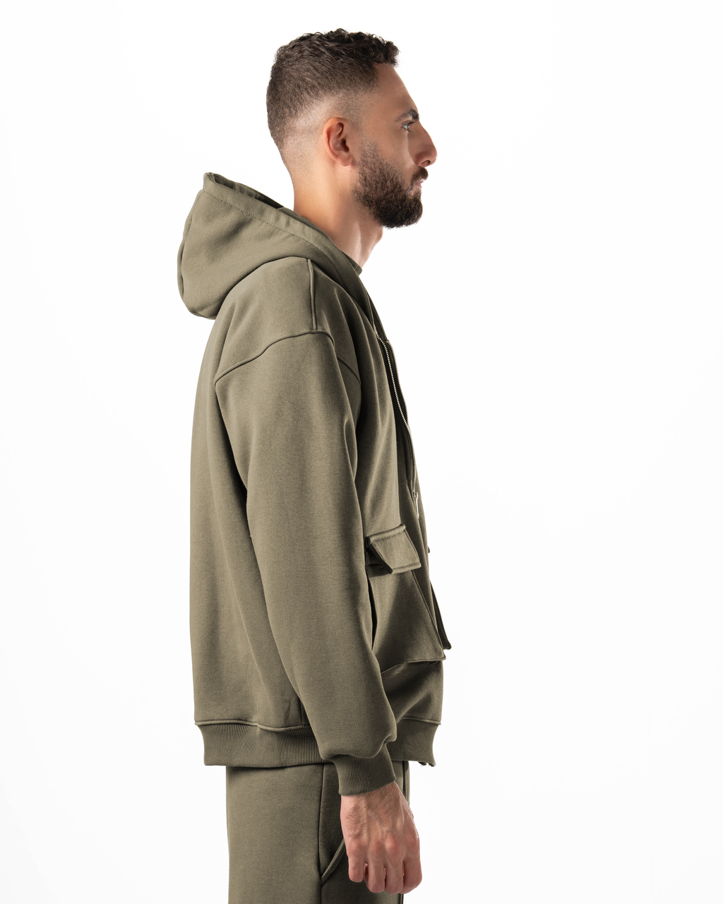 Unisex Olive Quarter-Zip Hoodie