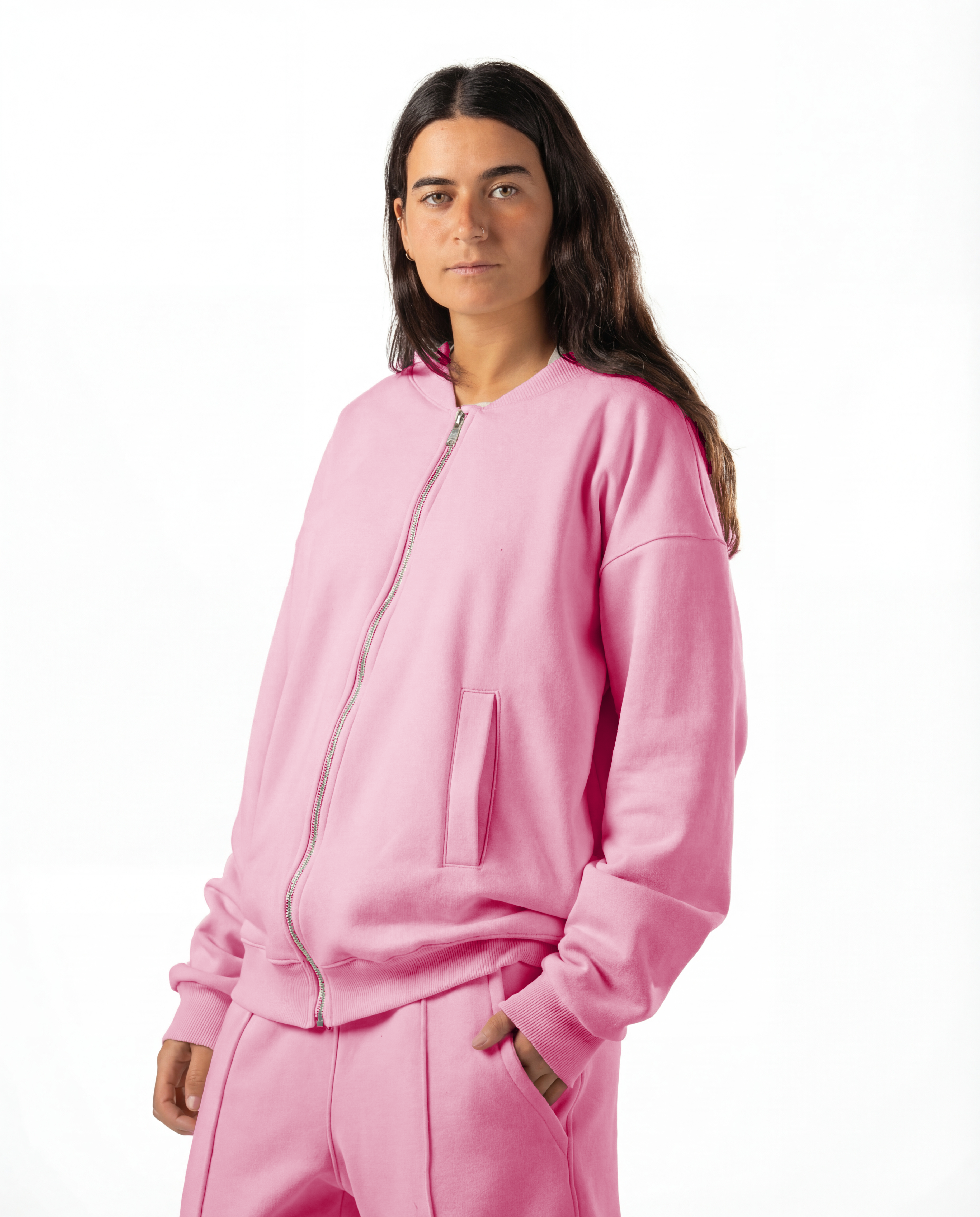 Unisex Rose Zip-Up Sweater