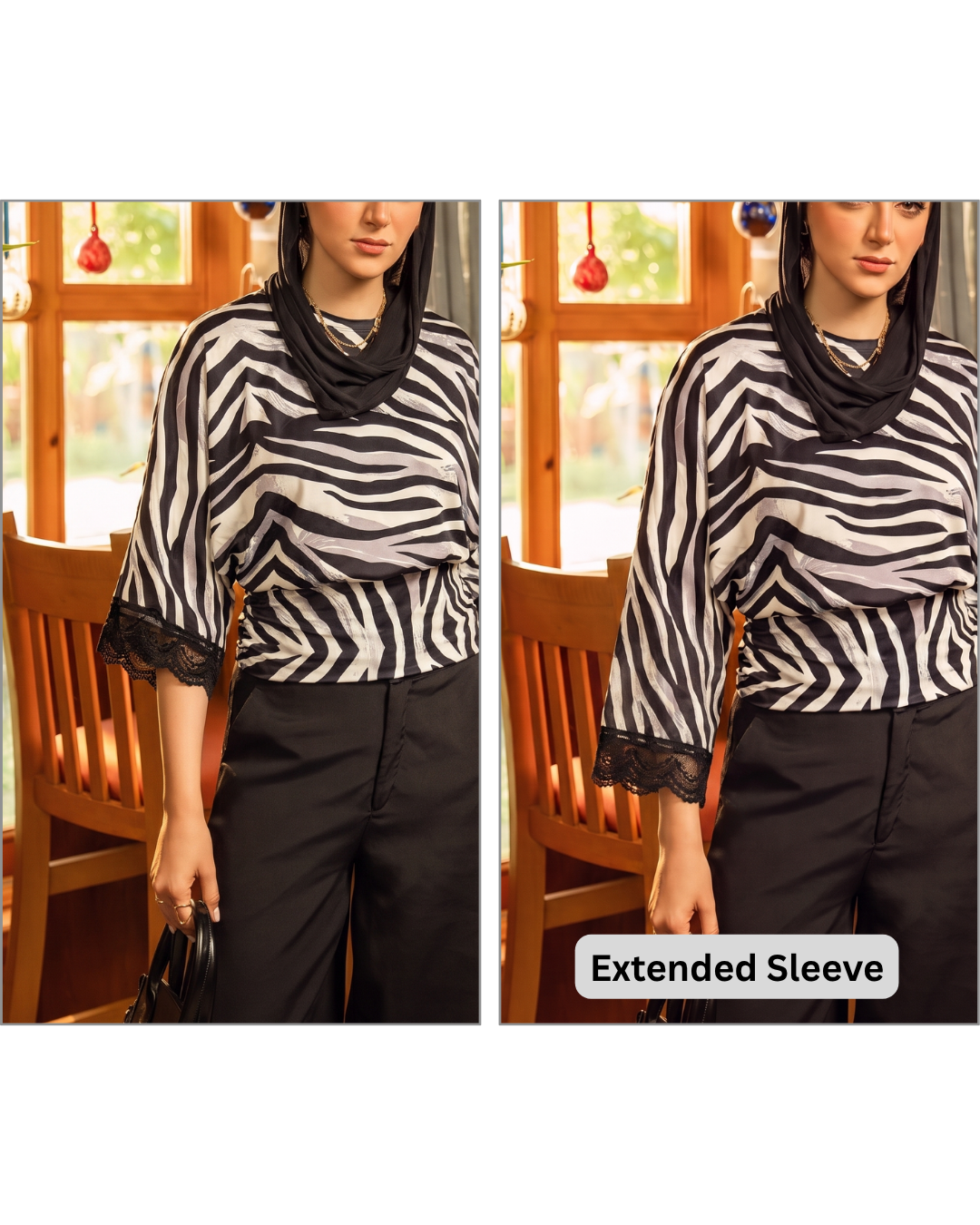 Wild Print Round Neck Blouse