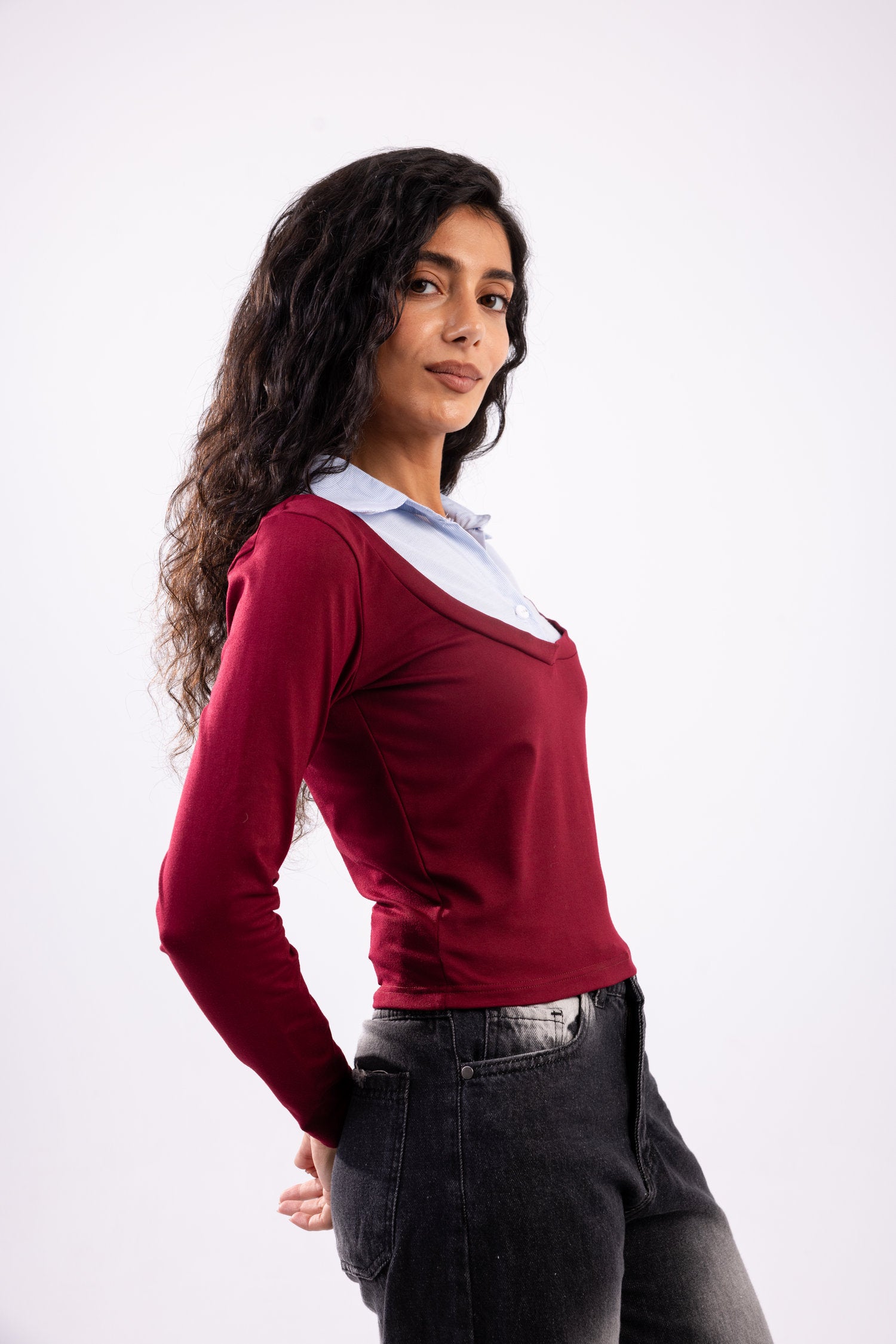 Layered Long Sleeve Top