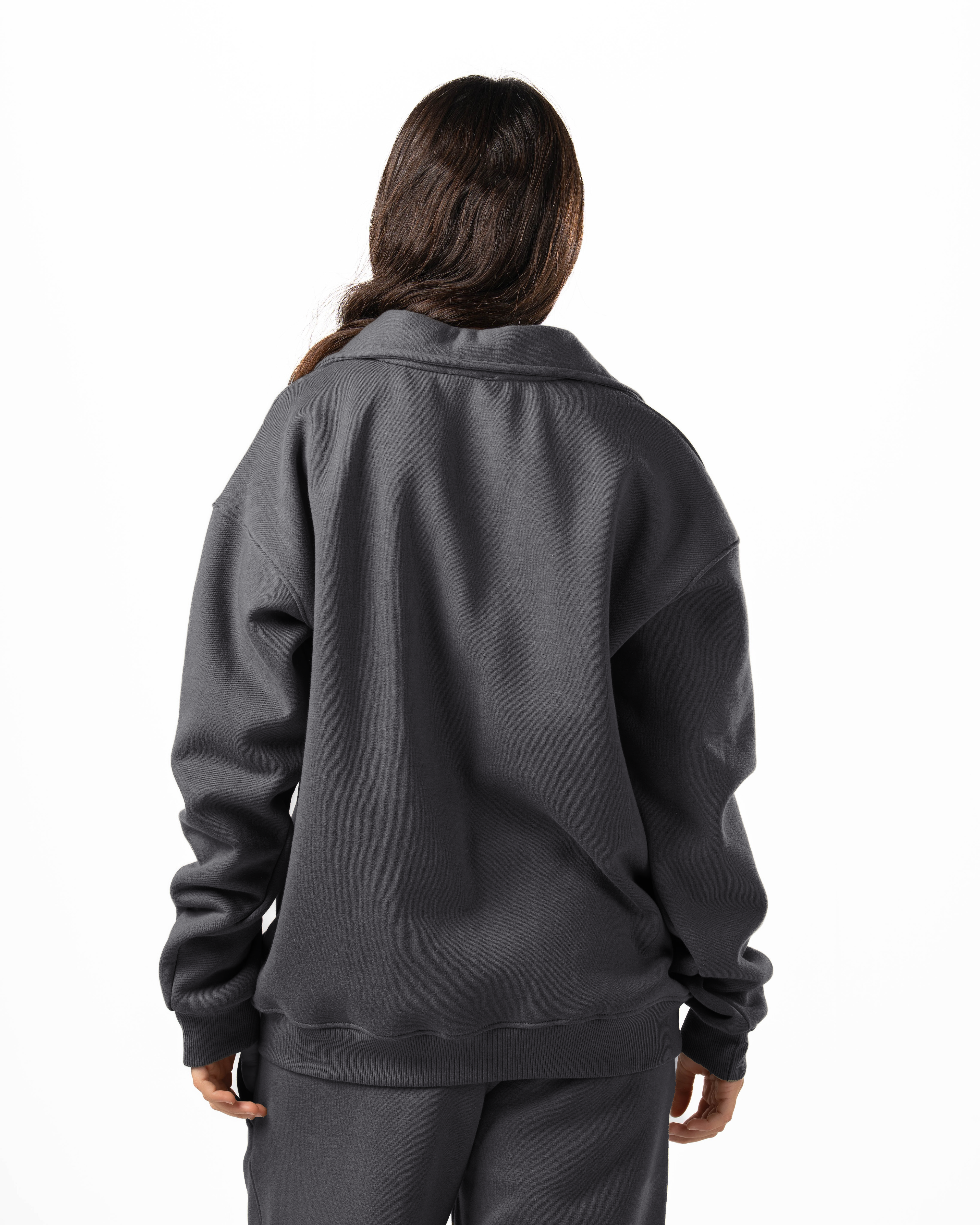 Unisex Dark Grey Polo Sweater