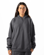Unisex Dark Grey Quarter-Zip Hoodie