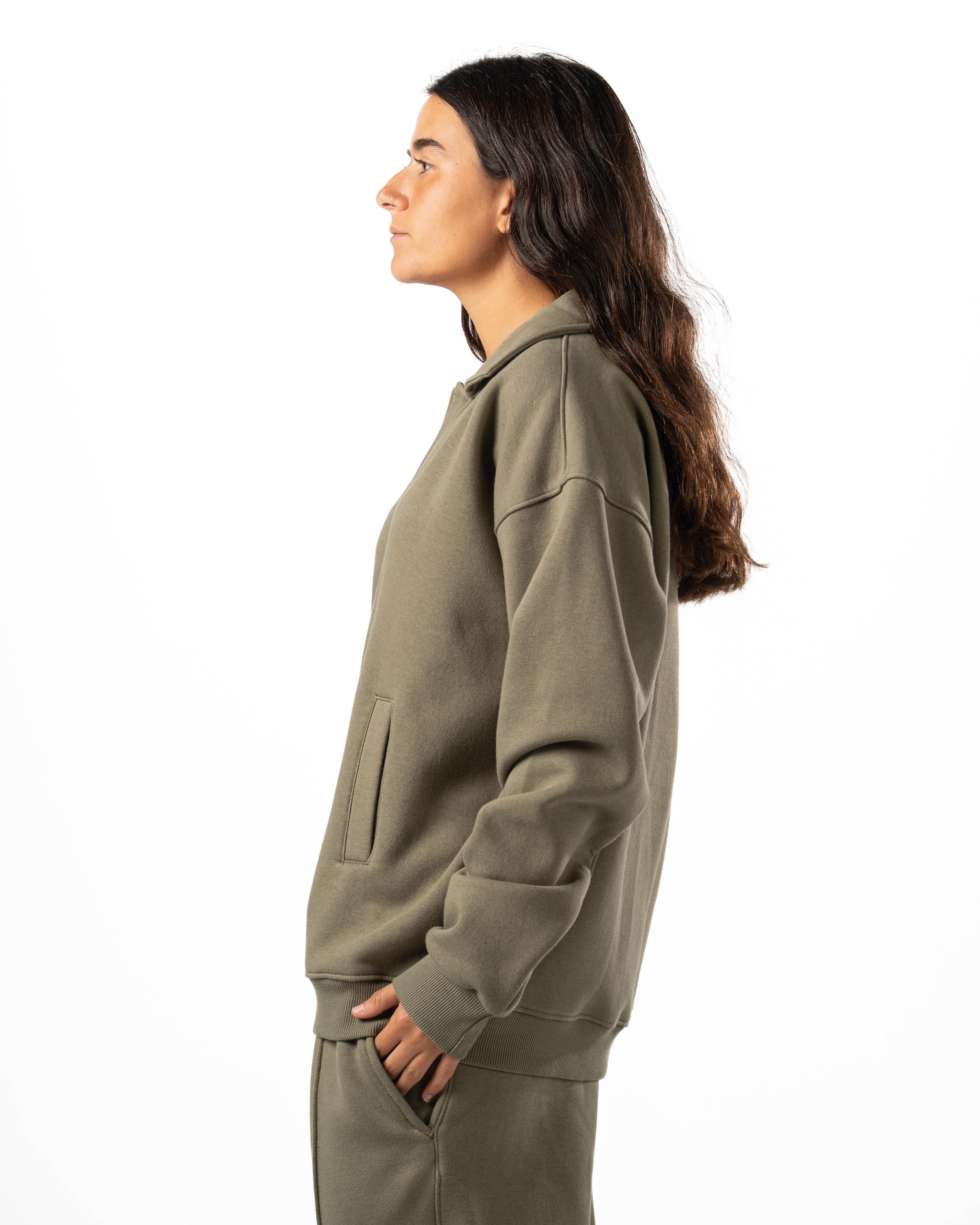 Unisex Olive Polo Sweater
