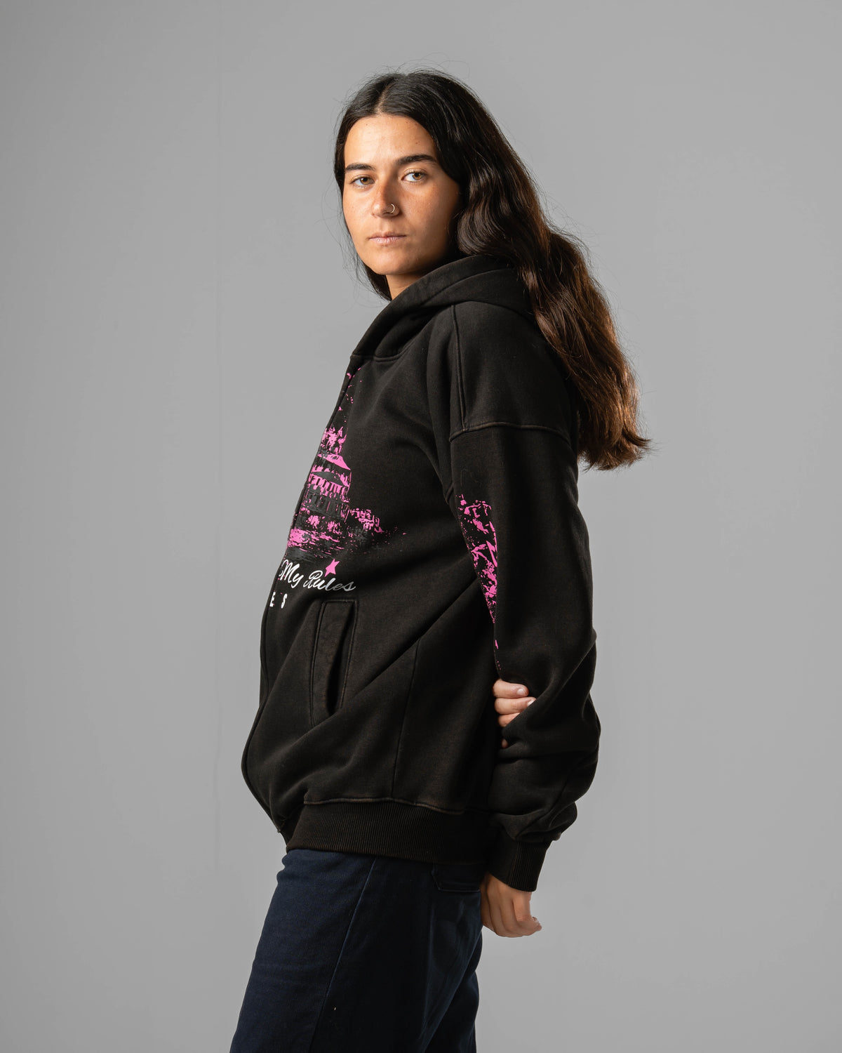 Unisex Washed Castle Zip Hoodie