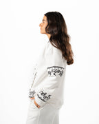 Unisex White Embroidered Jacket