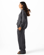 Unisex Dark Grey Zip-Up Hoodie Set