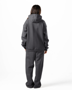 Unisex Dark Grey Quarter-Zip Hoodie Set