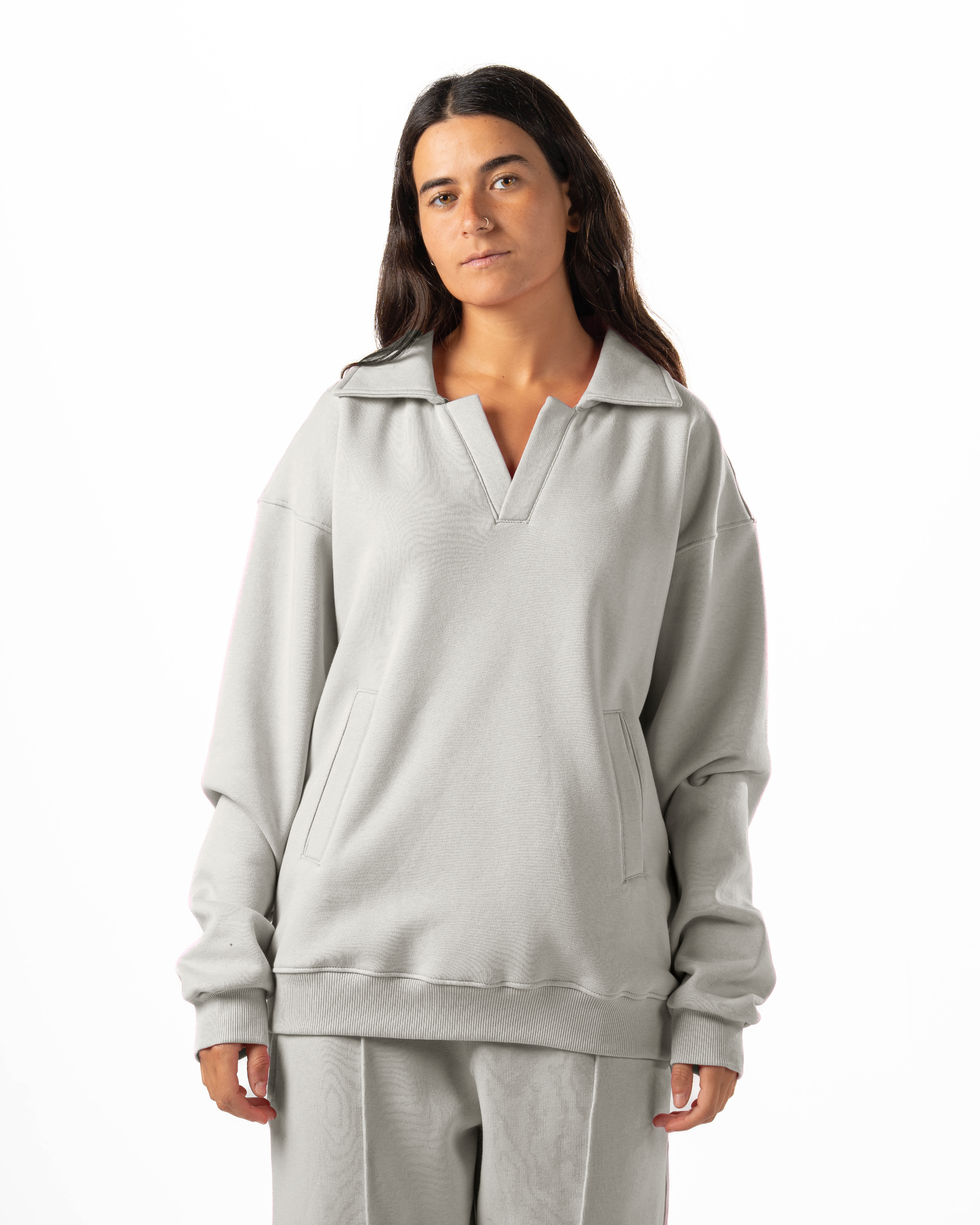 Unisex Silver Polo Sweater