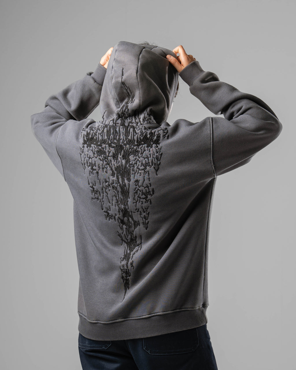 Unisex Dark Grey Pullover Hoodie