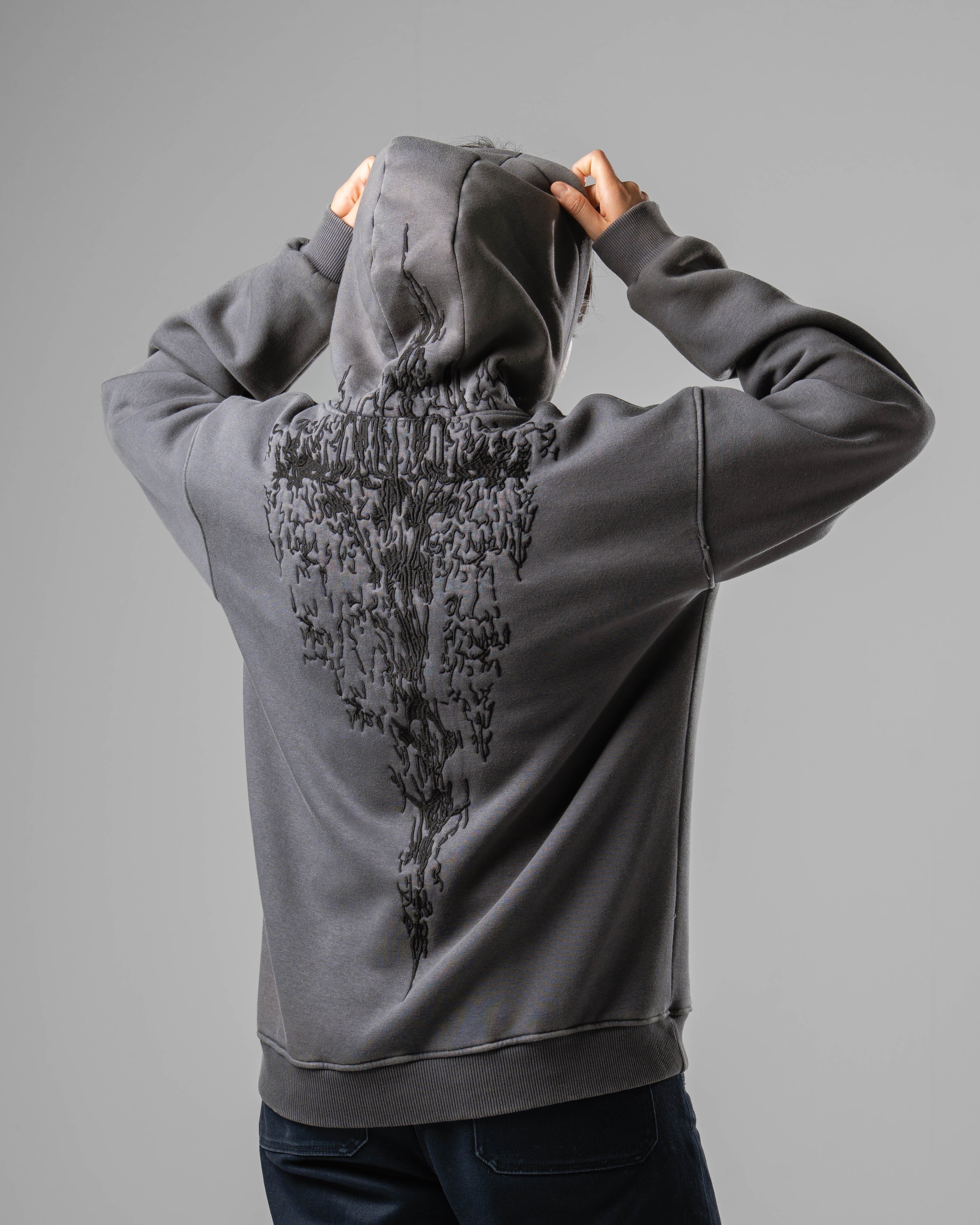 Unisex Dark Grey Pullover Hoodie