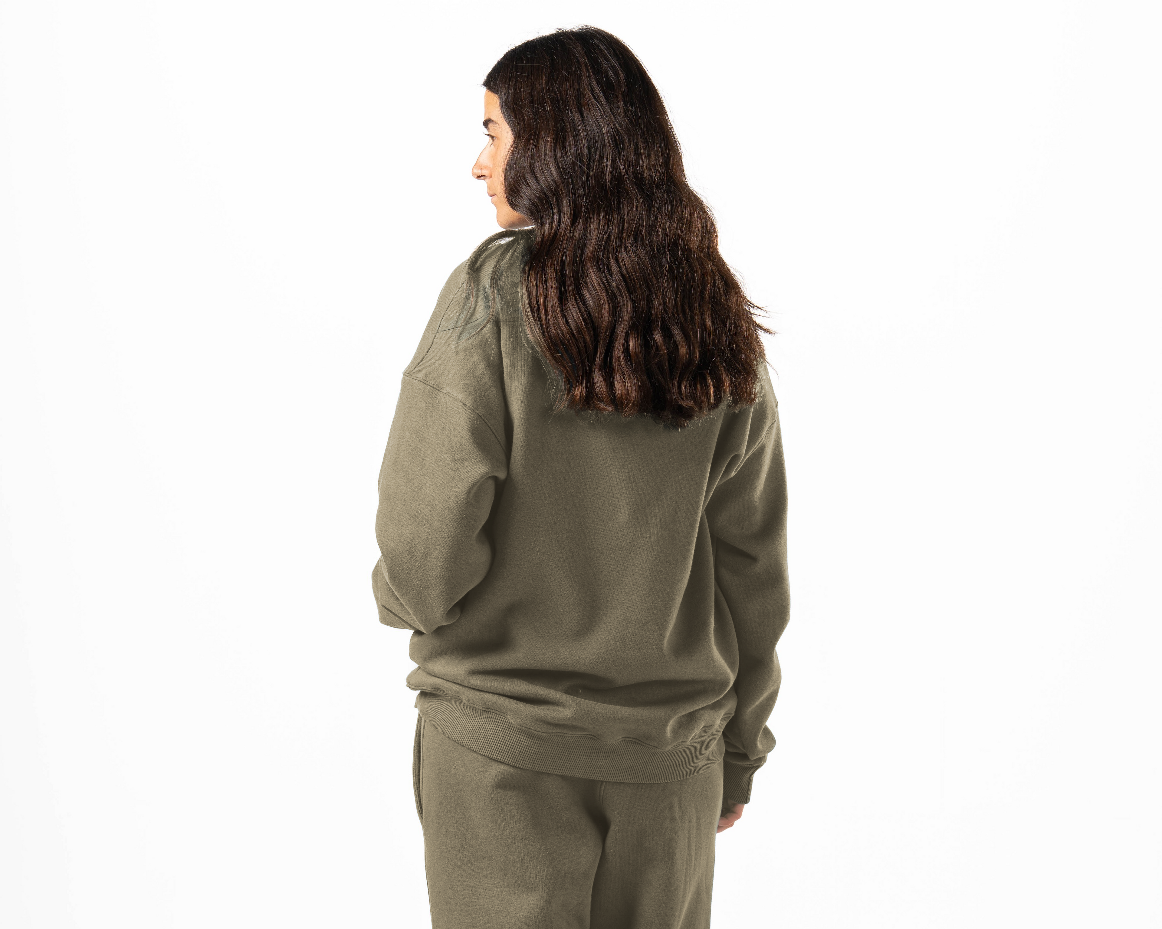 Unisex Olive Zip-Up Sweater