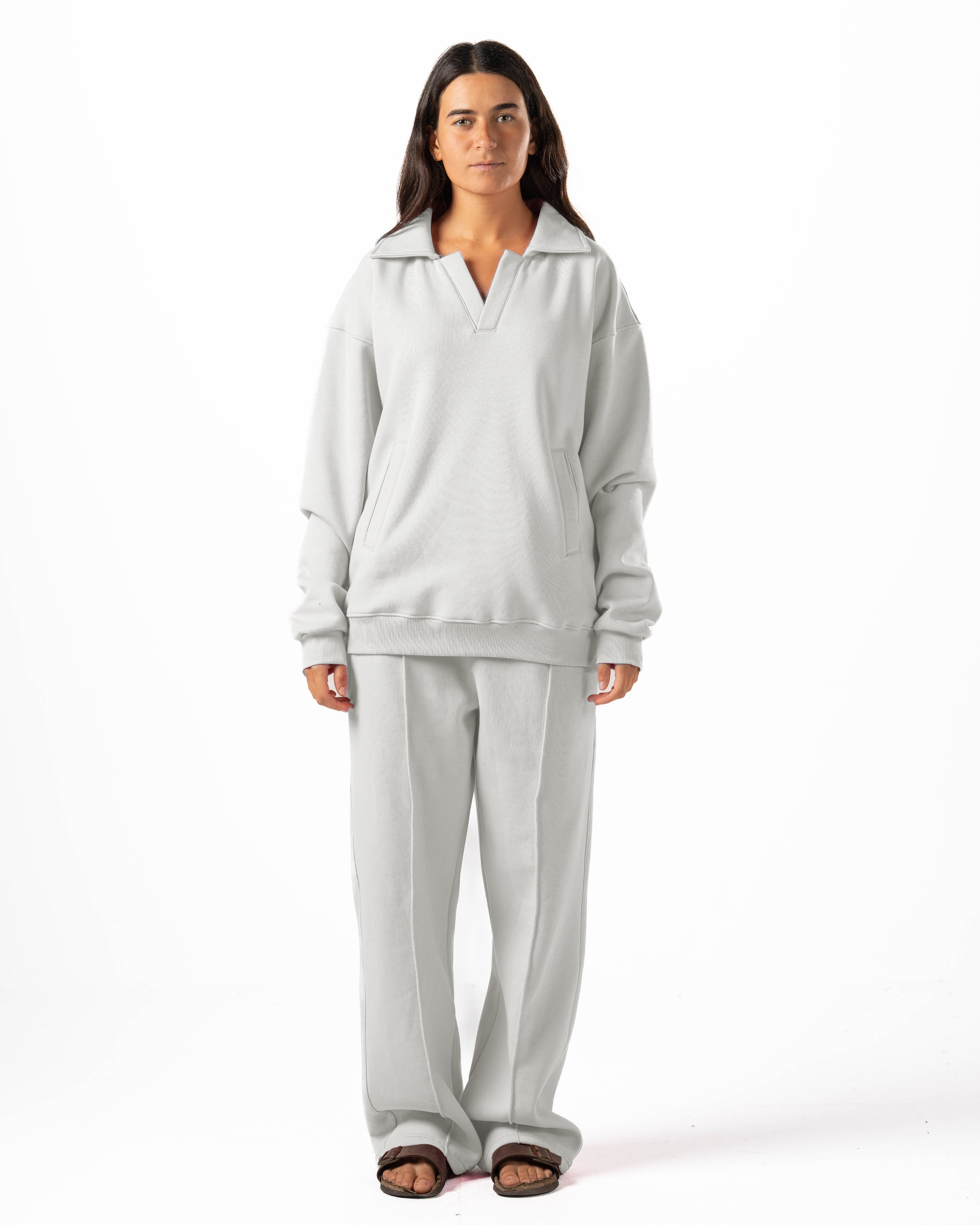 Unisex Silver Polo Sweater Set