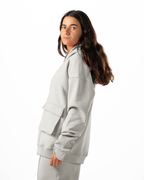 Unisex Silver Zip-Up Hoodie