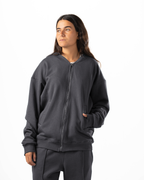 Unisex Dark Grey Zip-Up Sweater