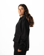Unisex Black Zip-Up Hoodie
