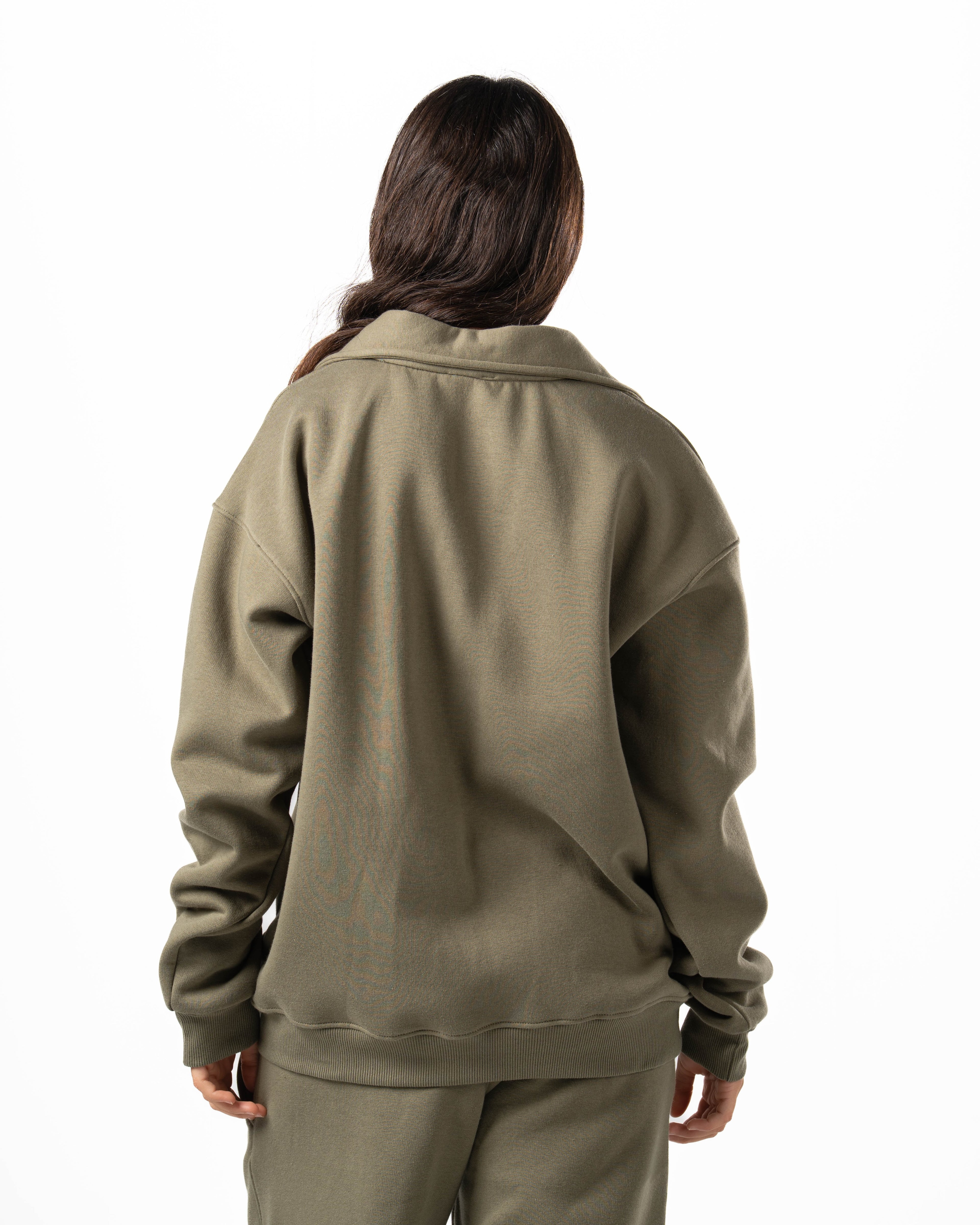 Unisex Olive Polo Sweater