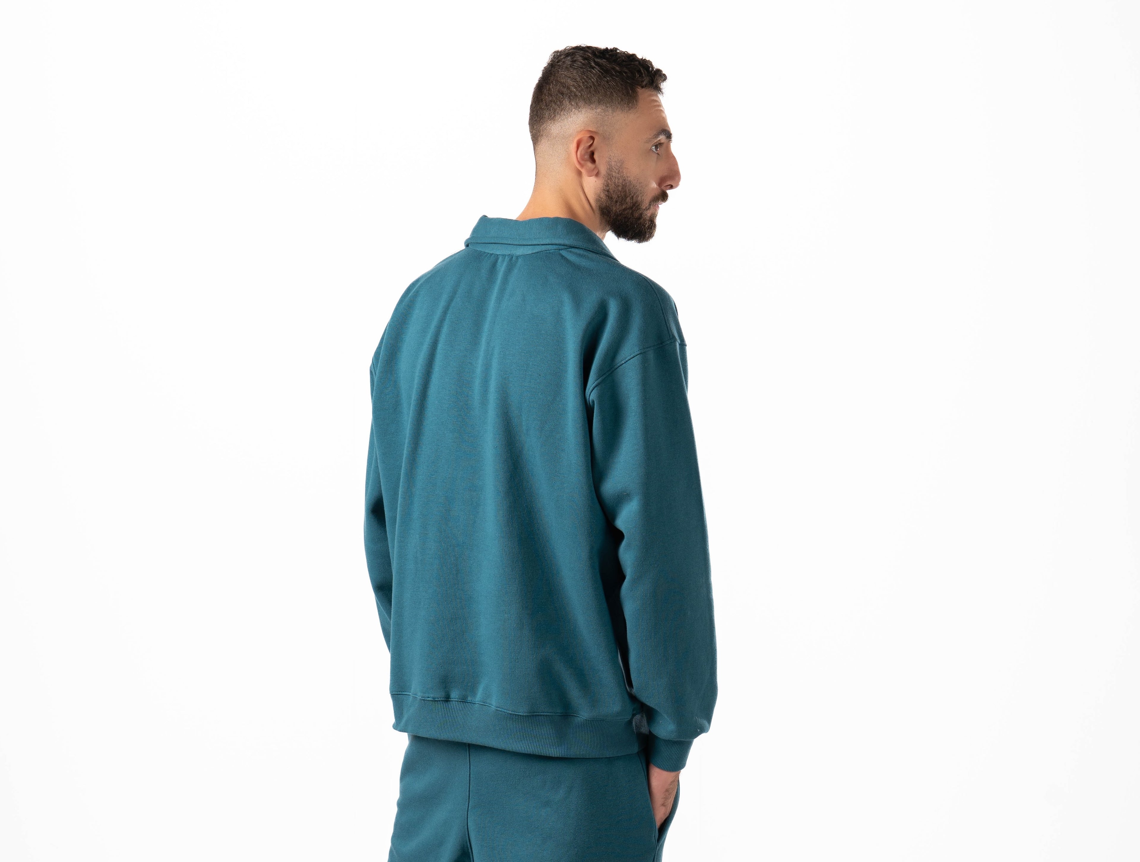 Unisex Teal Polo Sweater