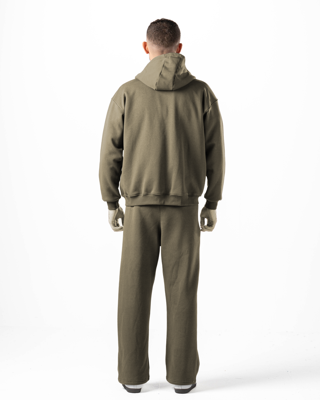 Unisex Olive Zip-Up Hoodie Set