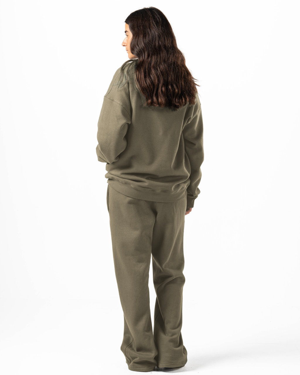 Unisex Olive Zip-Up Sweater Set