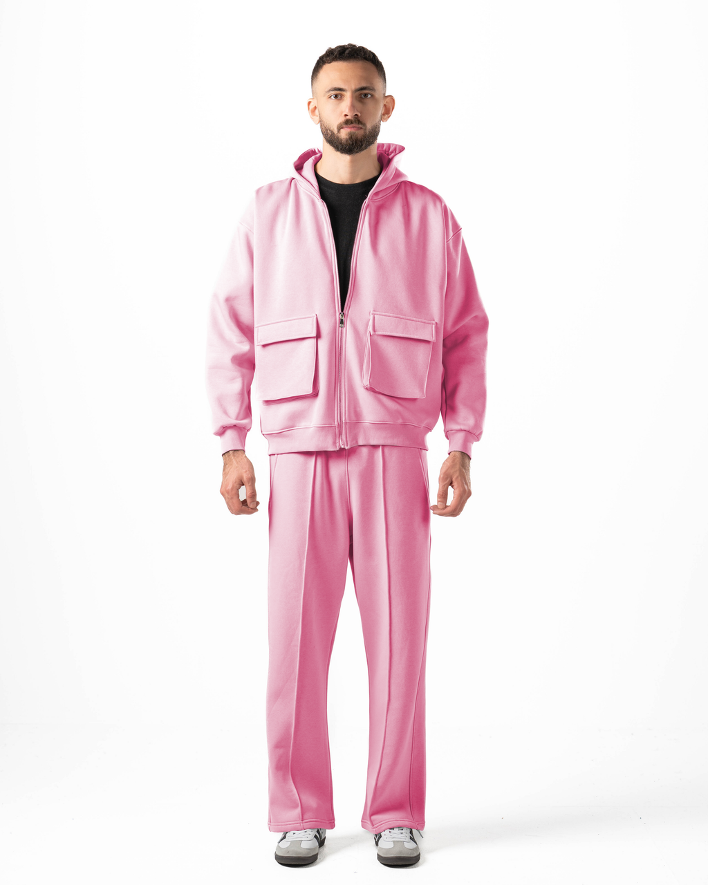 Unisex Rose Zip-Up Hoodie Set