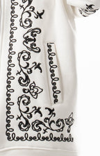 Unisex White Embroidered Jacket