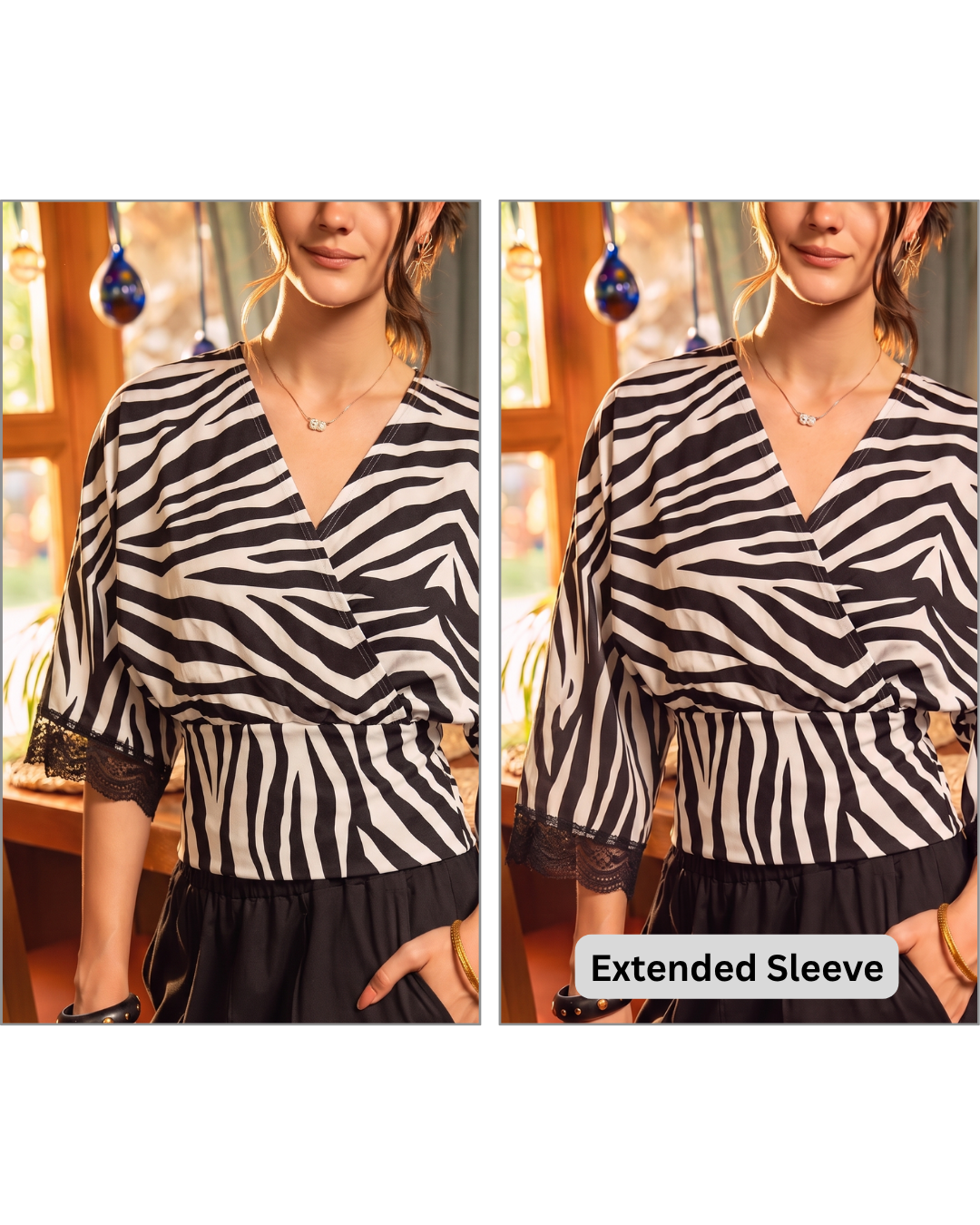Wild Print Wrap Blouse