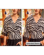 Wild Print Wrap Blouse
