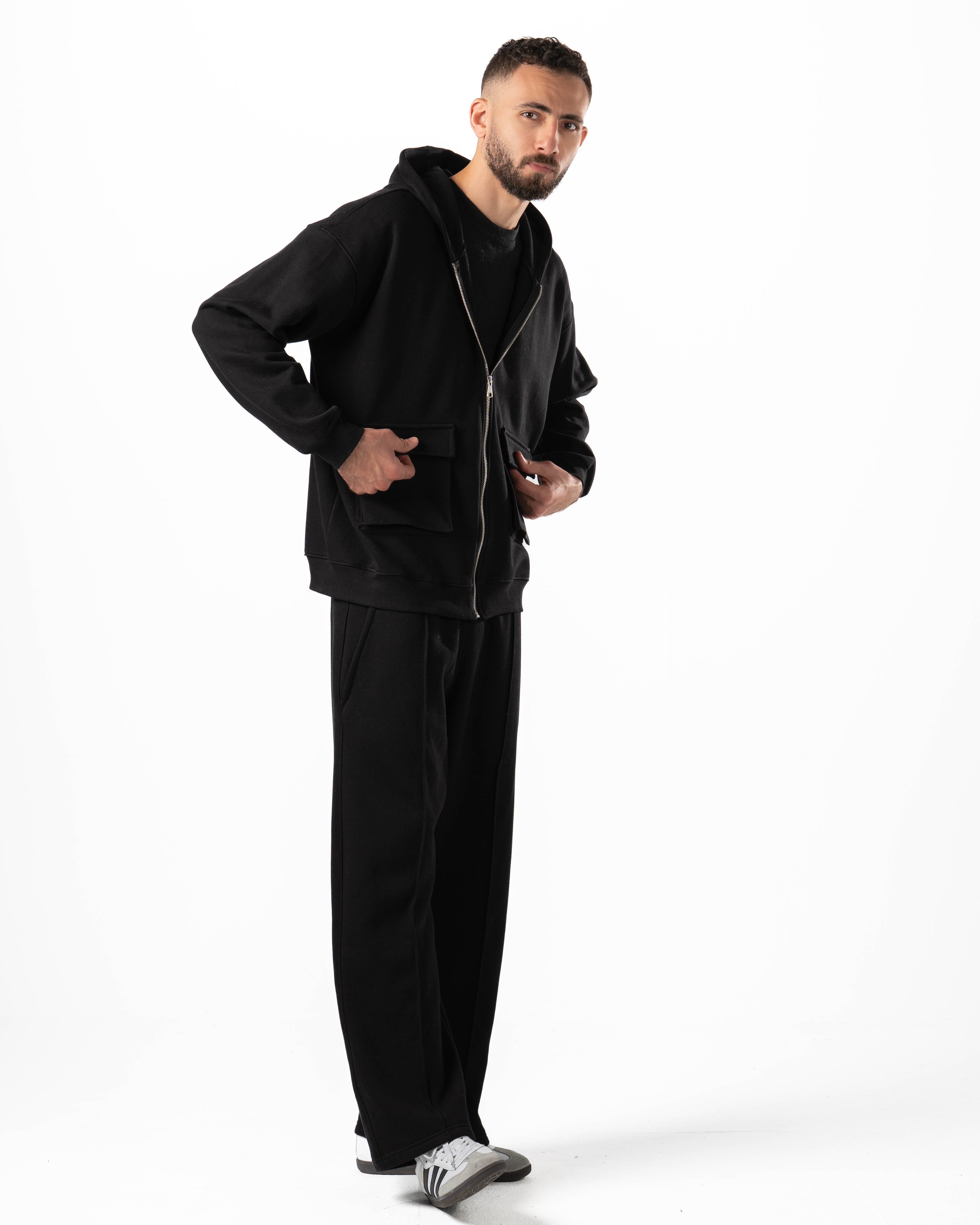 Unisex Black Wide Leg Sweatpants