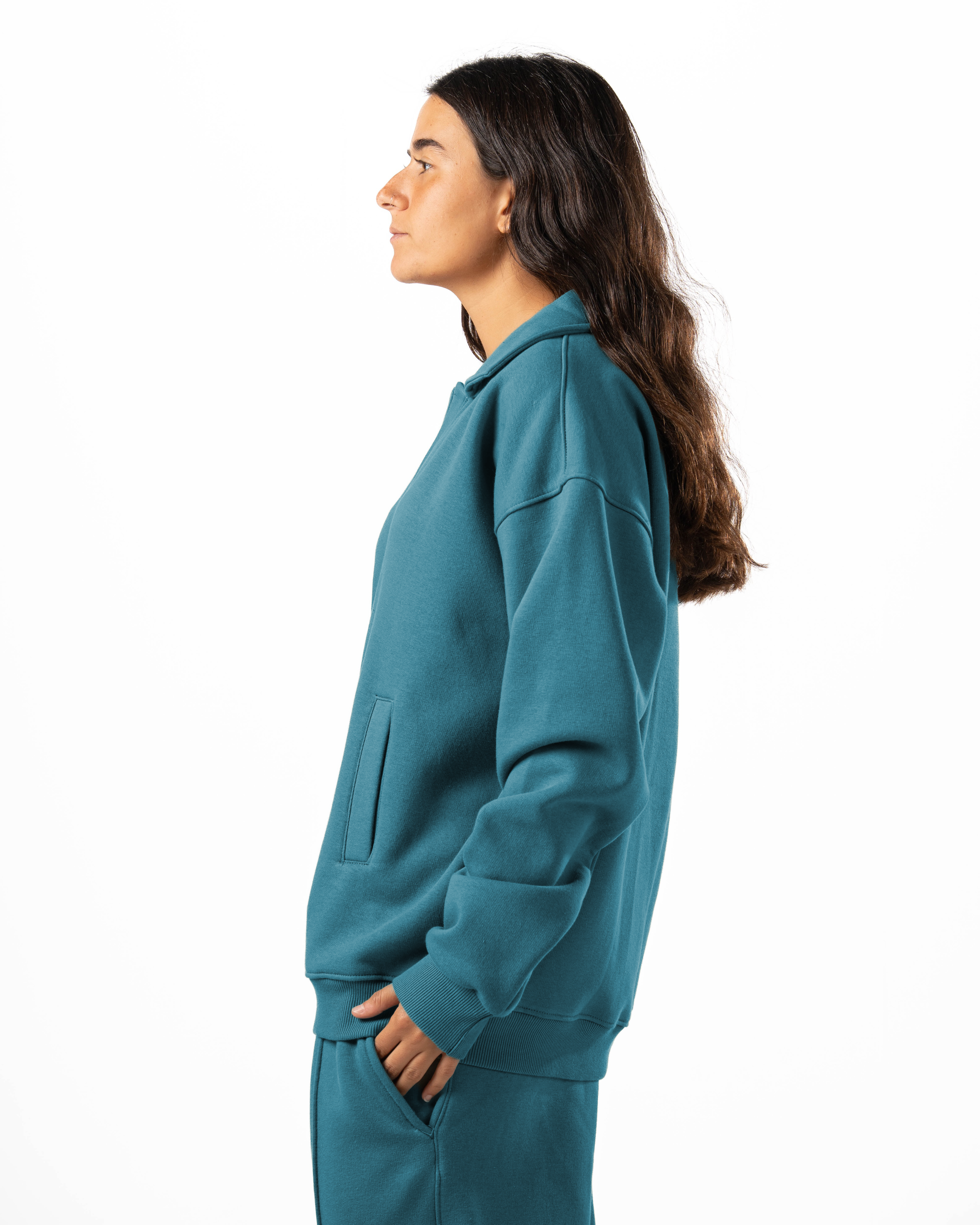 Unisex Teal Polo Sweater