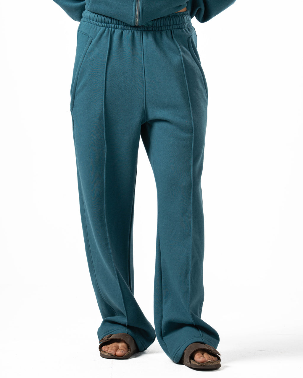 Unisex Teal Wide Leg Sweatpants