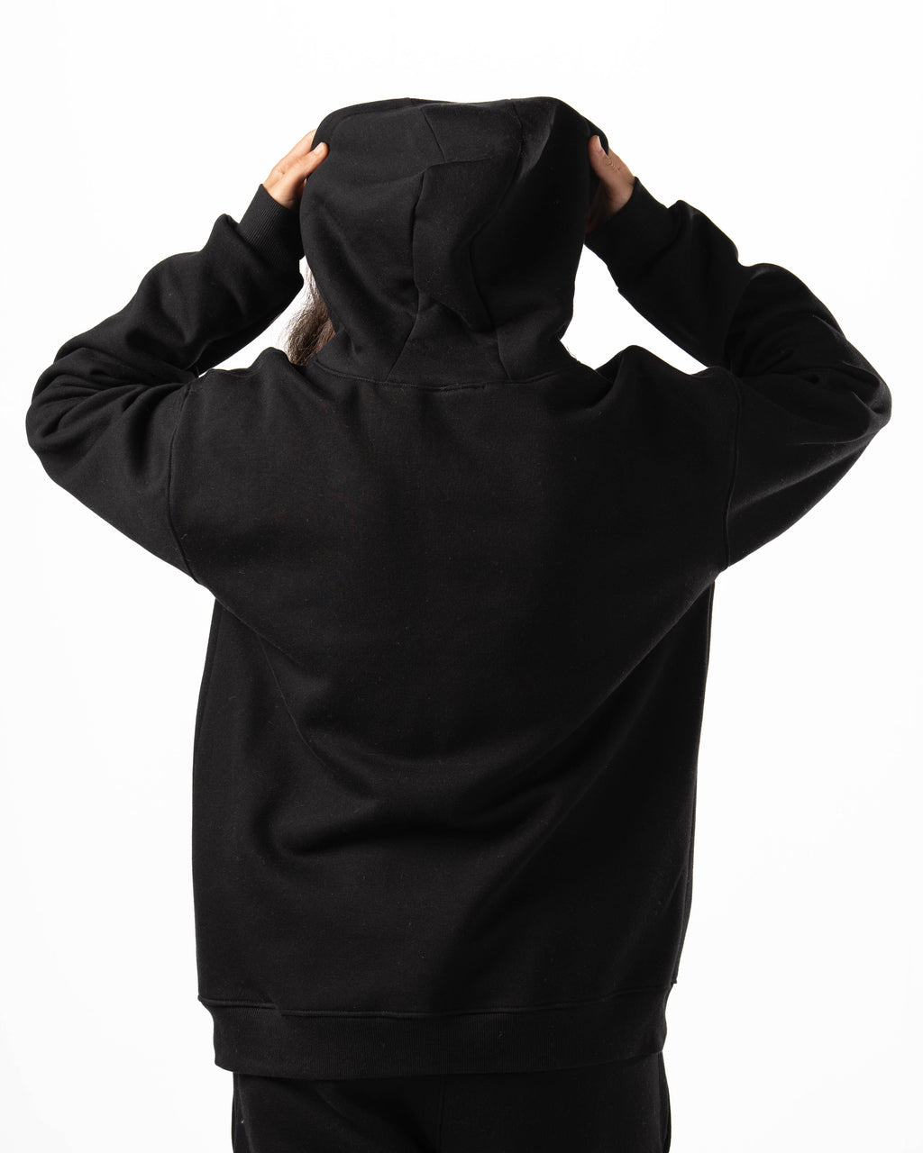 Unisex Black Zip-Up Hoodie