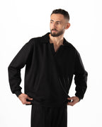 Unisex Black Polo Sweater