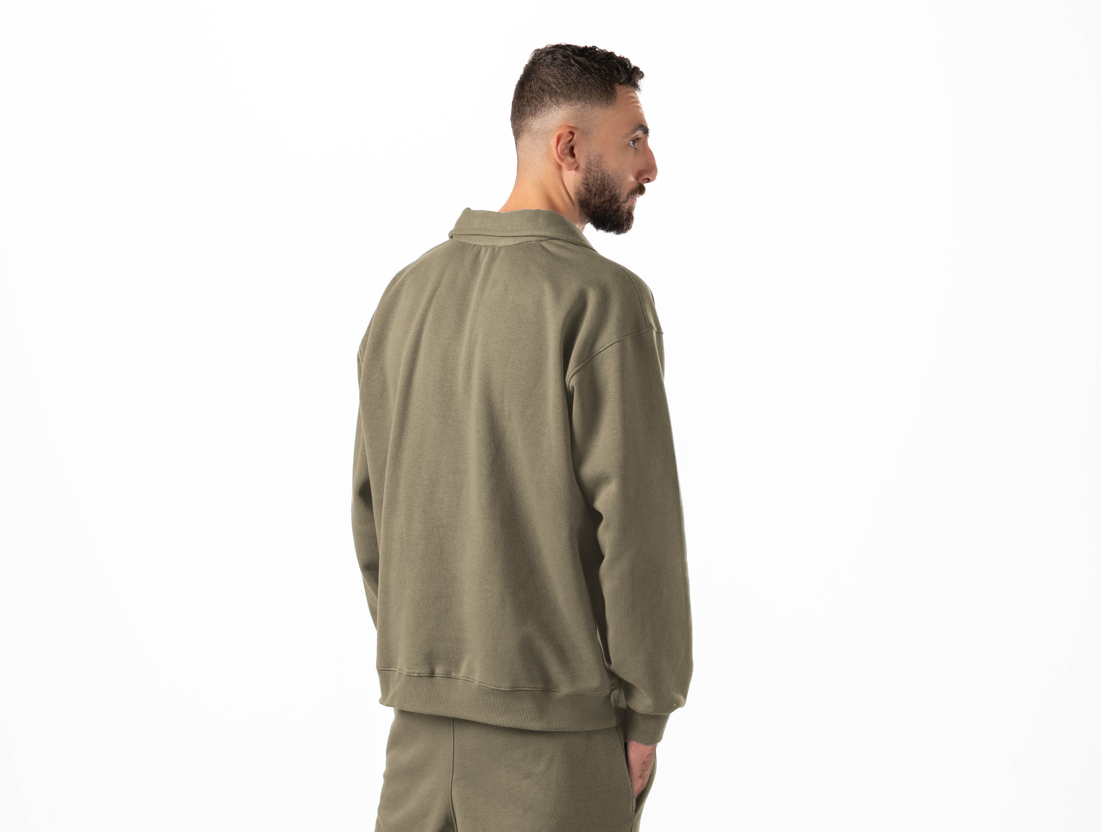 Unisex Olive Polo Sweater
