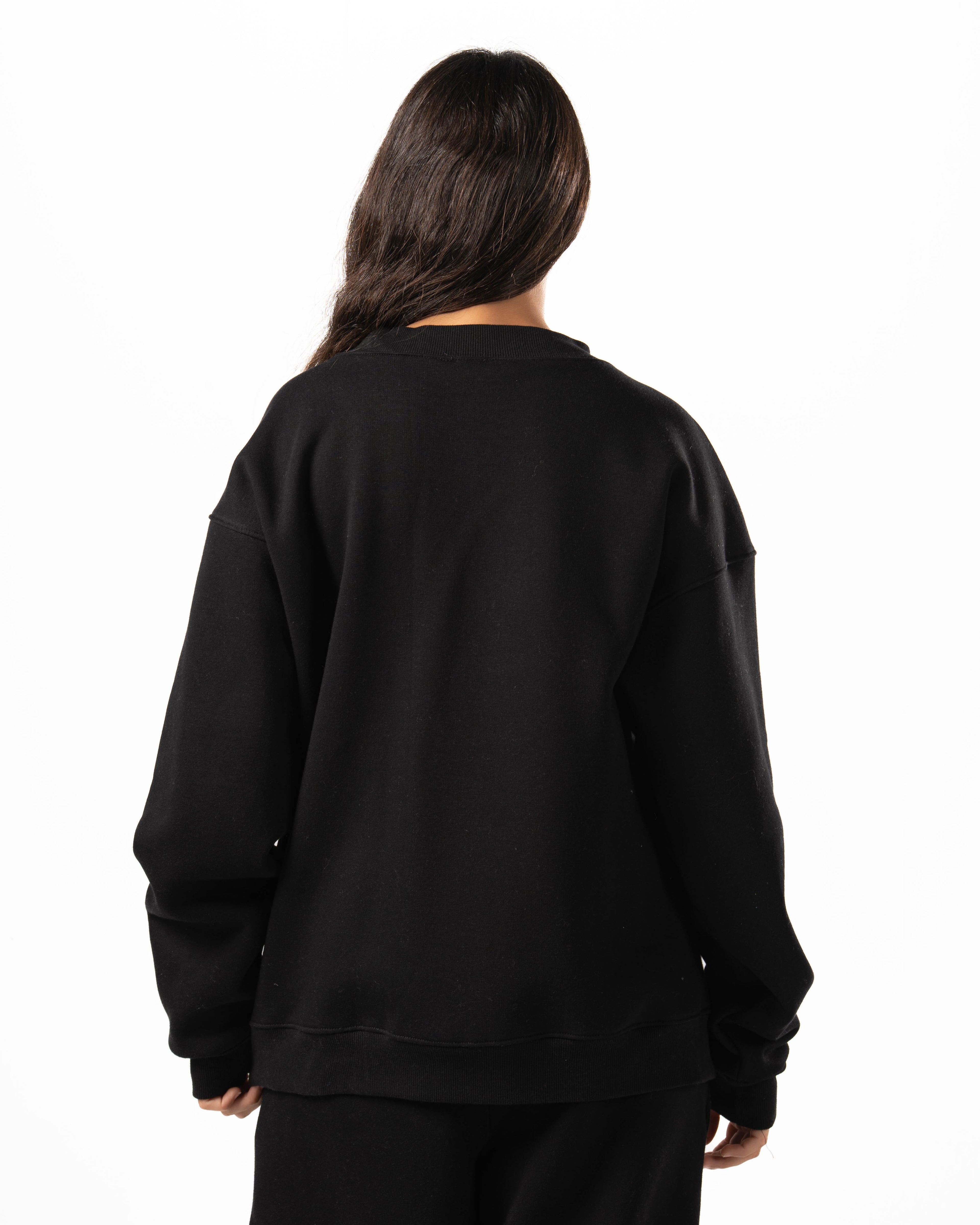 Unisex Black Zip-Up Sweater