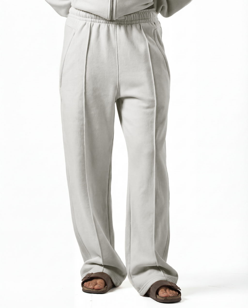 Unisex Silver Wide Leg Sweatpants