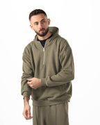 Unisex Olive Quarter-Zip Hoodie
